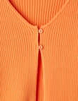 Switch Rib 2 Button Cardigan, Orange product photo View 02 S