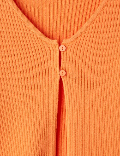 Switch Rib 2 Button Cardigan, Orange product photo View 02 L