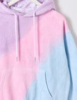 Switch Dip Dye Oversized Hoodie, Candy Mix, 8-16 product photo View 03 S