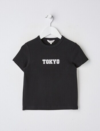 Switch Tokyo Short Sleeve Crop Rib T-Shirt, Black product photo
