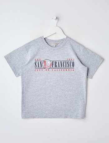 Switch San Fran Short Sleeve Oversized T-Shirt, Grey Marle product photo