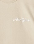 Switch NYC Short Sleeve Crop Rib T-Shirt, Natural product photo View 02 S