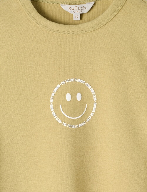 Switch Smile Short Sleeve Crop Rib T-Shirt, Avocado product photo View 02 L
