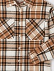 Switch Brushed Cotton Check Shirt, Natural product photo View 03 S