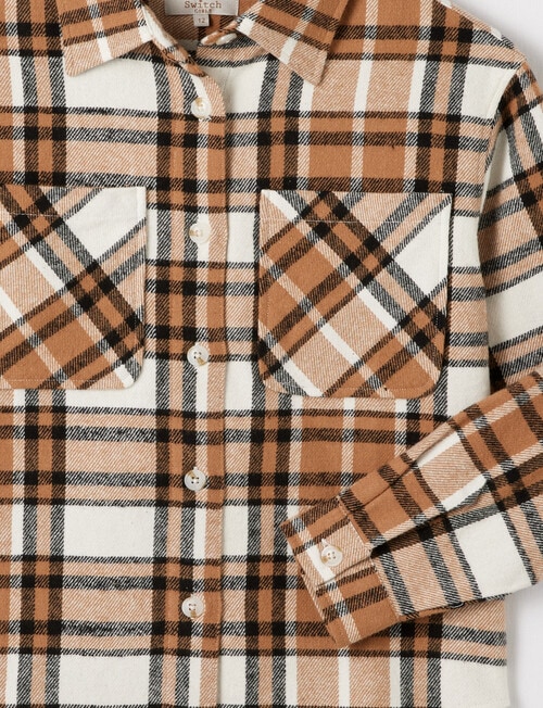 Switch Brushed Cotton Check Shirt, Natural product photo View 03 L