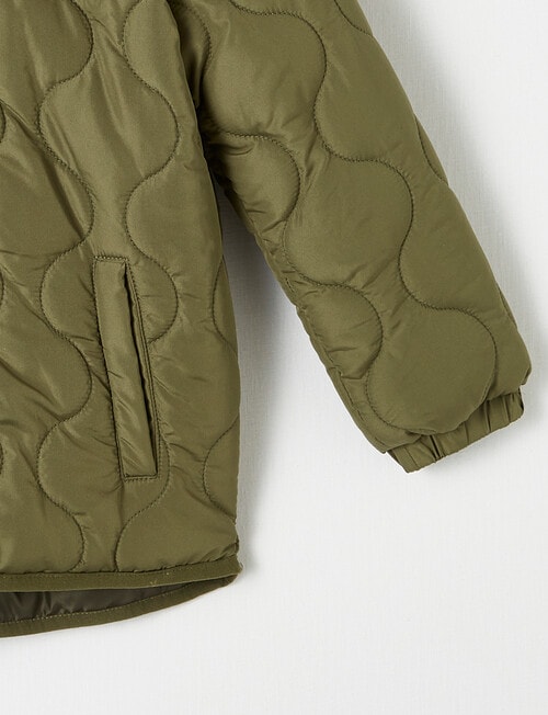 Mac & Ellie Quilted Jacket With Hood, Khaki product photo View 03 L