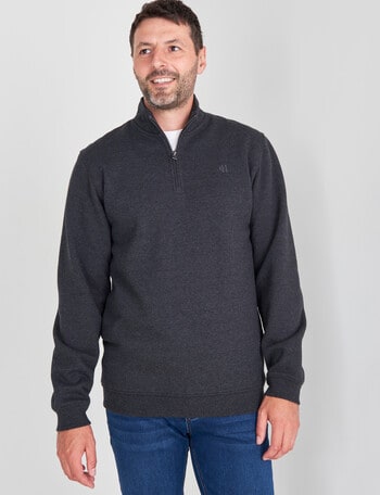 Chisel Miller 1/4 Zip Fleece Sweater, Charcoal Marle product photo