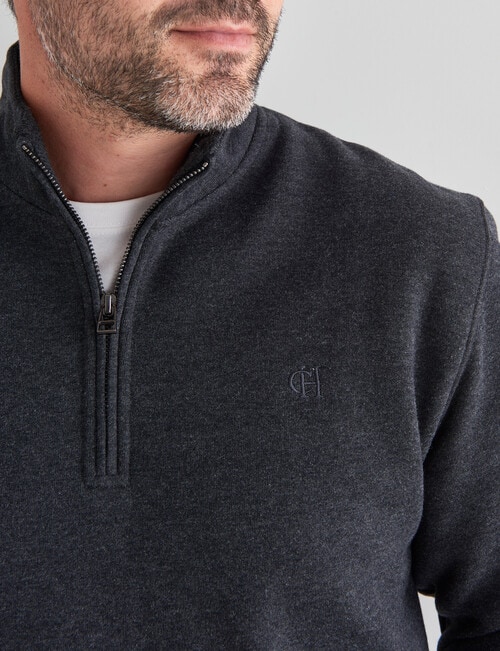 Chisel Miller 1/4 Zip Fleece Sweater, Charcoal Marle product photo View 04 L