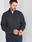 Chisel Miller 1/4 Zip Fleece Sweater, Charcoal Marle product photo View 05 S