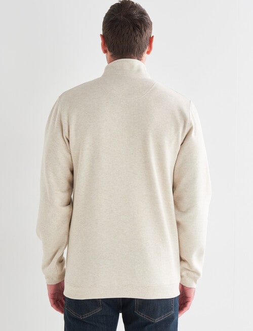 Chisel Miller 1/4 Zip Fleece Sweater, Natural Marle product photo View 02 L