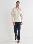 Chisel Miller 1/4 Zip Fleece Sweater, Natural Marle product photo View 03 S