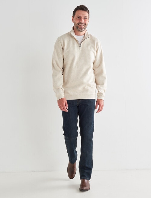 Chisel Miller 1/4 Zip Fleece Sweater, Natural Marle product photo View 03 L