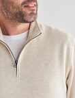 Chisel Miller 1/4 Zip Fleece Sweater, Natural Marle product photo View 04 S