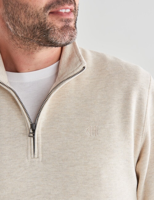 Chisel Miller 1/4 Zip Fleece Sweater, Natural Marle product photo View 04 L