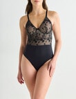 Acapella Adele Embroidered Bodysuit, Black & Nude, 8-16 product photo