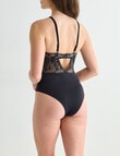 Acapella Adele Embroidered Bodysuit, Black & Nude, 8-16 product photo View 02 S