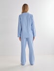Whistle Sleep Gingham Flannel PJ Set, Blue product photo View 02 S