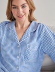 Whistle Sleep Gingham Flannel PJ Set, Blue product photo View 04 S