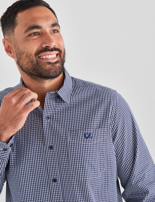 Line 7 Jimmy Long Sleeve Shirt, Navy product photo View 04 L
