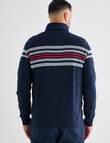 Line 7 Tommy 1/4 Zip Stripe Fleece Sweatshirt, Navy product photo View 02 S