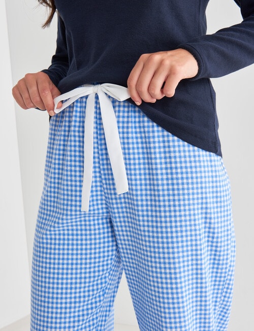 Whistle Sleep Gingham Flannel Pant, Blue product photo View 04 L