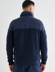Line 7 Chriss 1/4 Zip Colourblock Fleece Sweatshirt, Navy product photo View 02 S