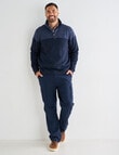 Line 7 Chriss 1/4 Zip Colourblock Fleece Sweatshirt, Navy product photo View 03 S