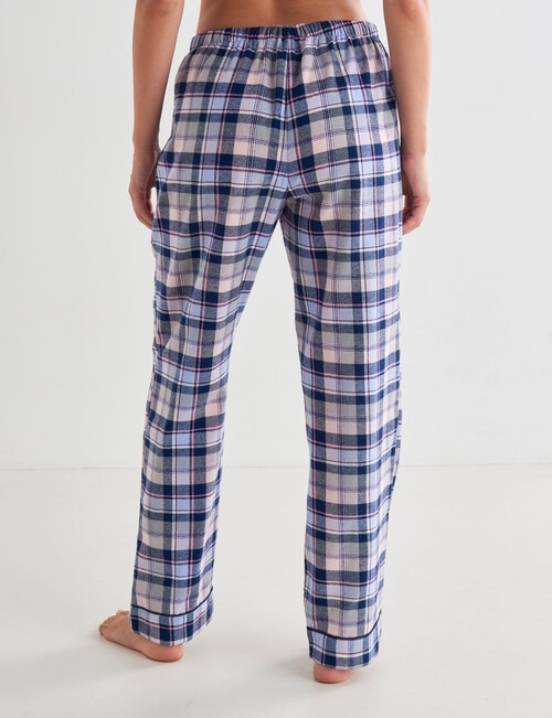 Whistle Sleep Check Flannel Pant, Navy & Pink product photo View 02 L