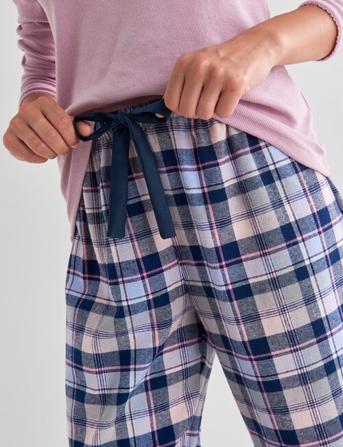 Whistle Sleep Check Flannel Pant, Navy & Pink product photo View 04 L