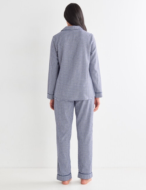 Whistle Sleep Gingham Flannel PJ Set, Blue product photo View 02 L