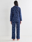 Whistle Sleep Floral Flannel PJ Set, Navy Blue product photo View 02 S