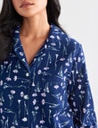 Whistle Sleep Floral Flannel PJ Set, Navy Blue product photo View 04 S