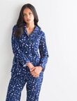 Whistle Sleep Floral Flannel PJ Set, Navy Blue product photo View 05 S