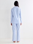 Whistle Sleep Stripped Flannel PJ Set, Blue product photo View 02 S