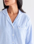 Whistle Sleep Stripped Flannel PJ Set, Blue product photo View 04 S