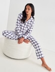 Whistle Sleep Check Flannel PJ Set, White & Navy product photo View 03 S