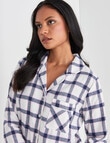 Whistle Sleep Check Flannel PJ Set, White & Navy product photo View 04 S