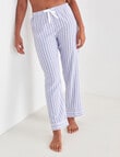Whistle Sleep Stripped Flannel PJ Pant, Blue & White product photo