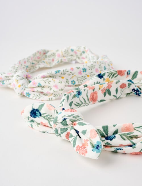 Teeny Weeny Headband, 2-Pack, Pink Floral & Dusty Blue Floral product photo View 02 L