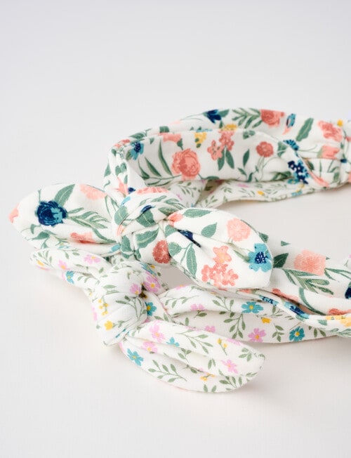 Teeny Weeny Headband, 2-Pack, Pink Floral & Dusty Blue Floral product photo View 03 L