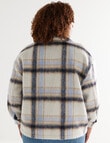 Studio Curve Check Shacket, White product photo View 02 S