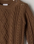 Teeny Weeny Cable Crew Jumper, Camel product photo View 02 S