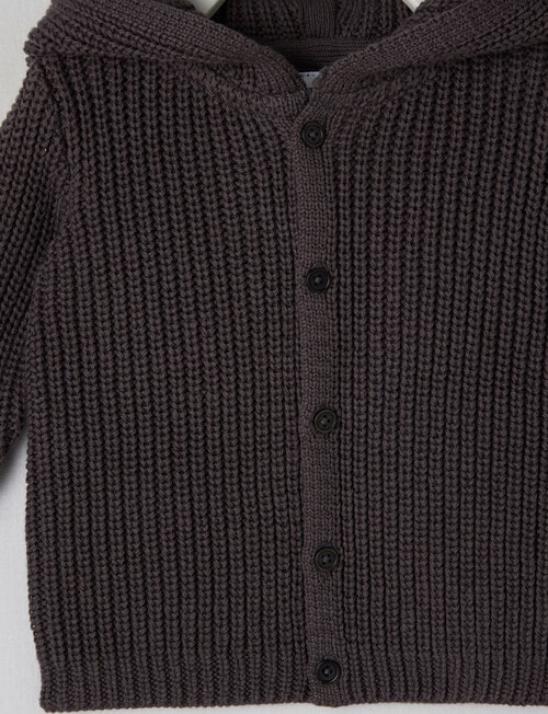 Teeny Weeny Hooded Cardigan, Charcoal product photo View 02 L