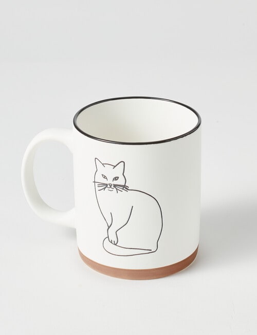Cinemon Creature Mug, Cat,340ml, White product photo View 02 L