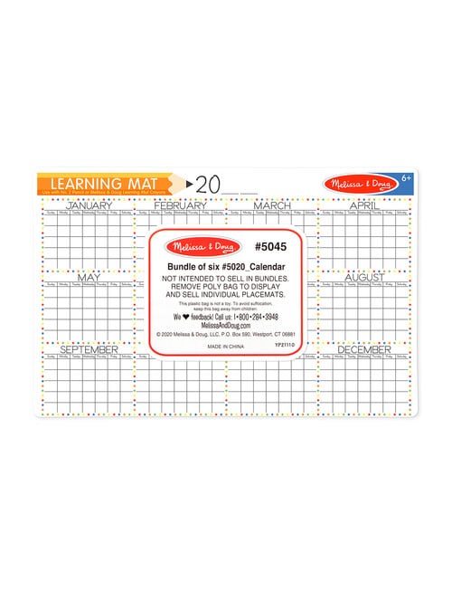 Melissa and Doug Calendar Learning Mat product photo
