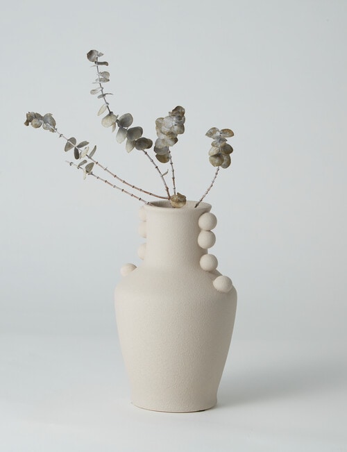 M&Co Lola Vase, 20cm, Stone product photo View 04 L