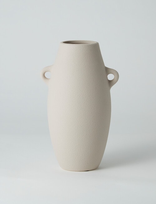 M&Co Lola Vase, 26cm, Stone product photo View 02 L
