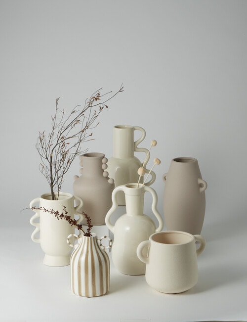 M&Co Lola Vase, 26cm, Stone product photo View 05 L