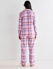 Whistle Sleep Check Flannel PJ Set, Pale Pink product photo View 02 S