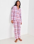 Whistle Sleep Check Flannel PJ Set, Pale Pink product photo View 03 S